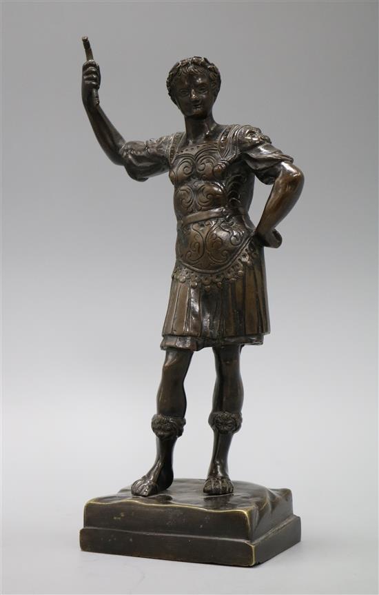 A bronze of a Roman emperor height 29.5cm